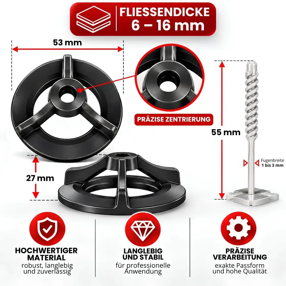 Starter-Set für Fliesen-Nivelliersystem | 250 Teile