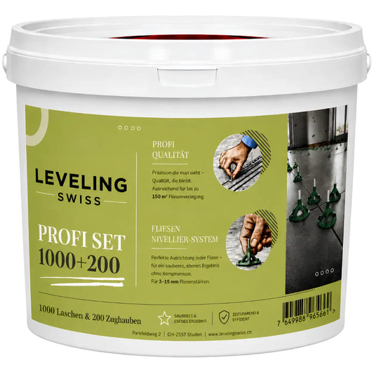 Leveling Swiss Profi Set Fliesen Nivelliersystem. 1200 Teile. 