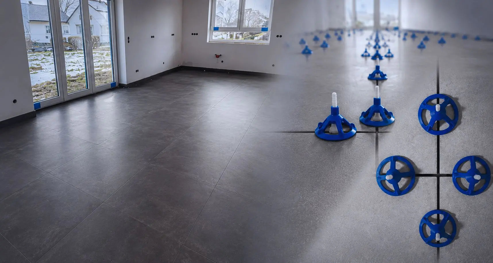 Leveling Swiss premium tile leveling system for precise, lippage-free floor tile installation.